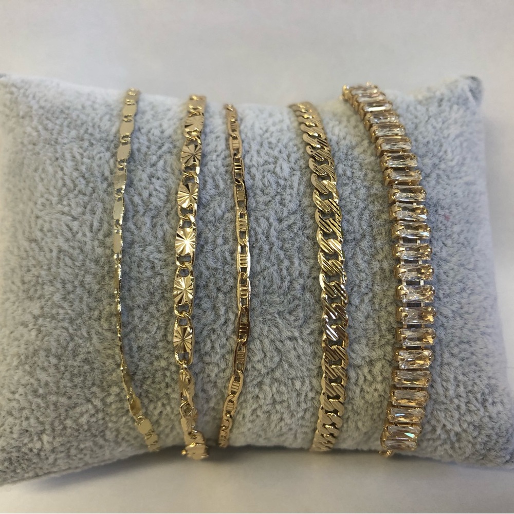 5 NEW Pretty Bird 18k Yellow Gold Plated Stacking Bracelets